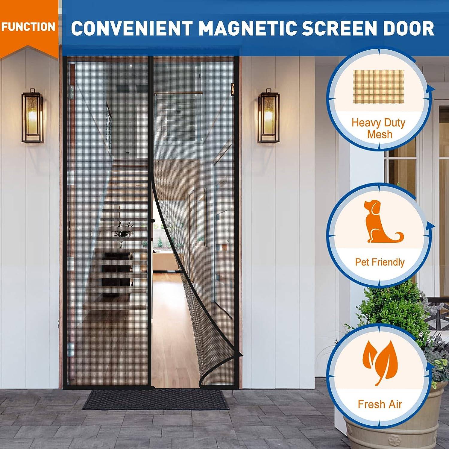 Magnetic Fly Screen Door - Black / 60cm x 210cm: image 2