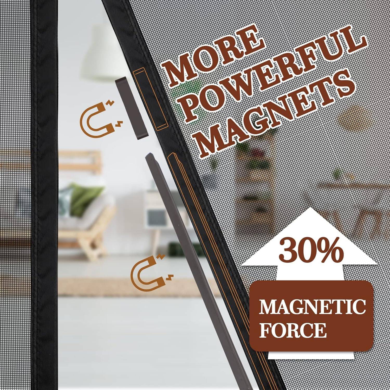 Magnetic Fly Screen Door - Black / 60cm x 210cm: image 4