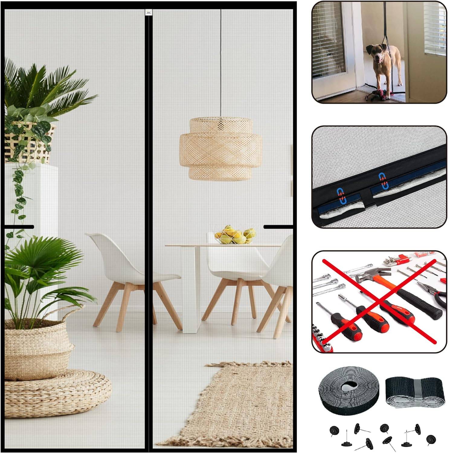 Magnetic Fly Screen Door - Black / 60cm x 210cm: image 6