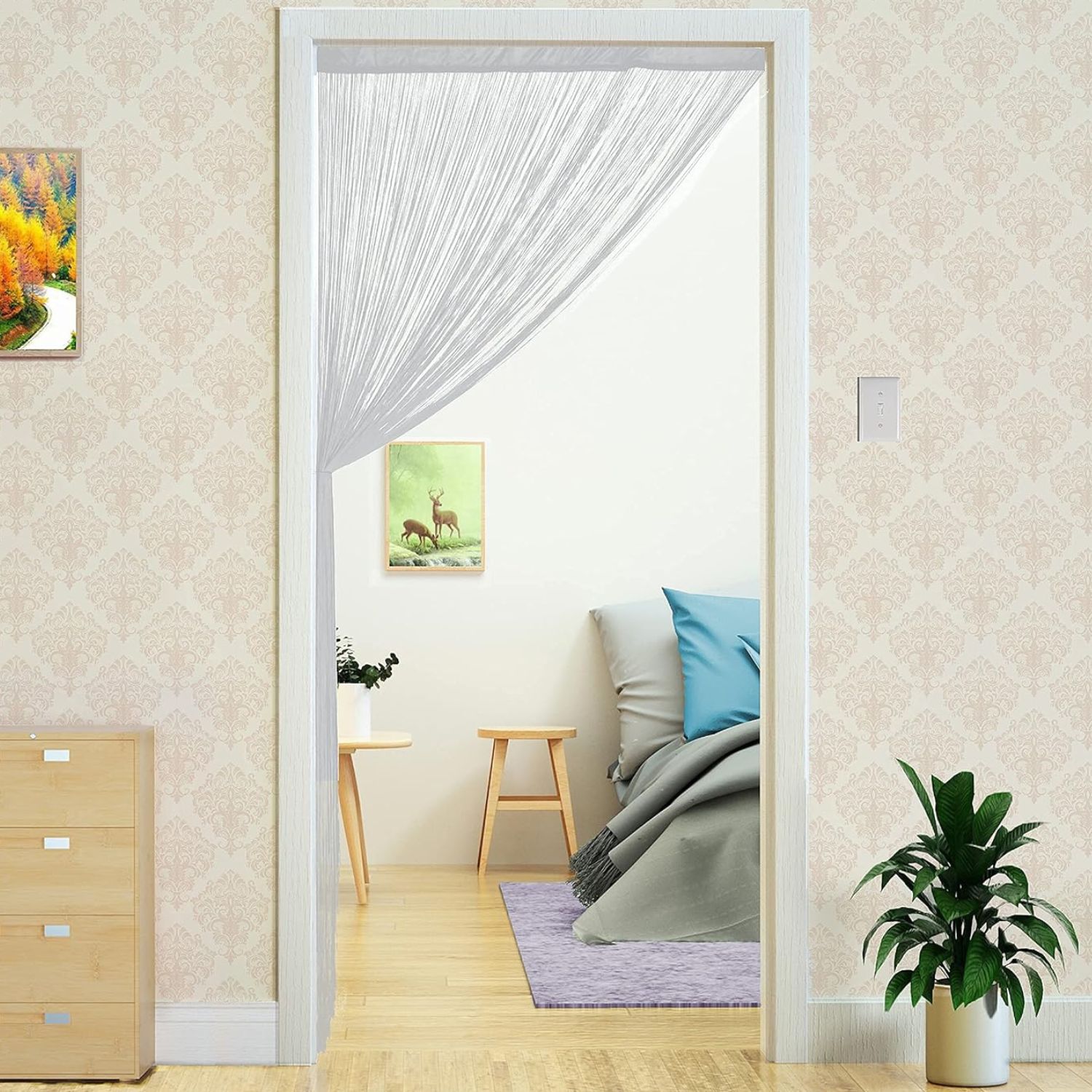 buy white curtain as a door